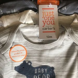 Boys Long Sleeve 3 Pack of Body Suits w/ 3 Snaps